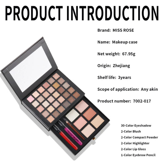 MISS ROSE All In One Makeup Kit for Women Full Set Make up Gift Set Face Primer Contour Eyeshadow Brushe Multi-Purposes Kits Box