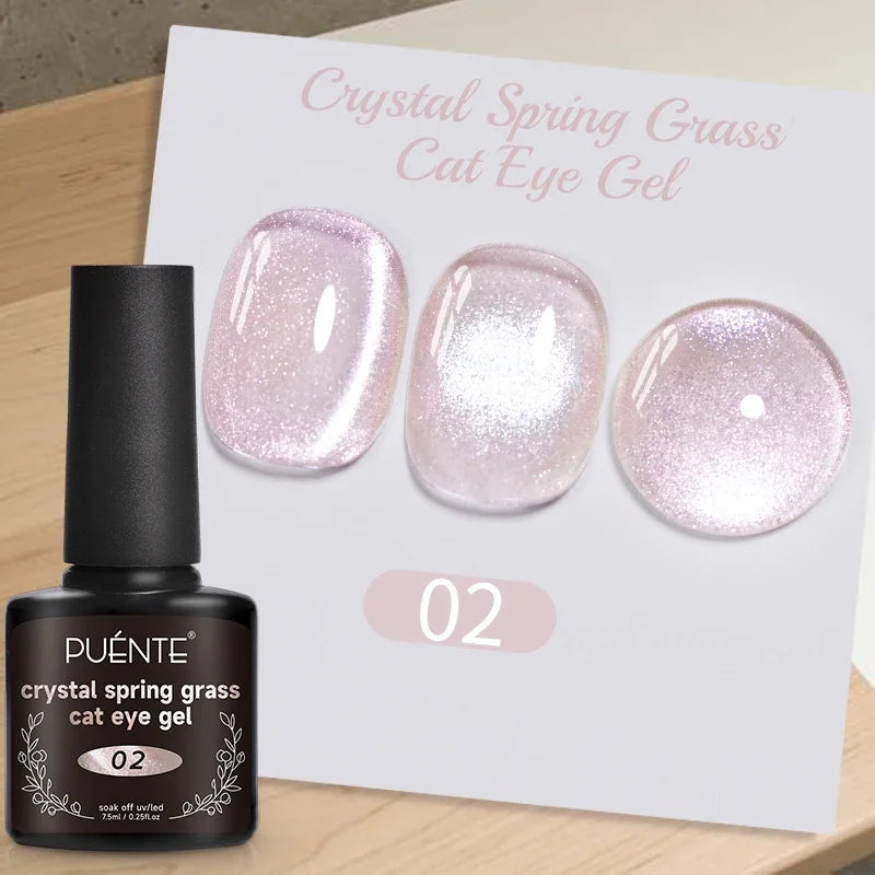 7.5ML Black Cat Eye Magnetic Glitter Gel Nail Polish Ultra-Bright Black Shine Long-Lasting Soak Off UV Nail Art Varnish Manicure