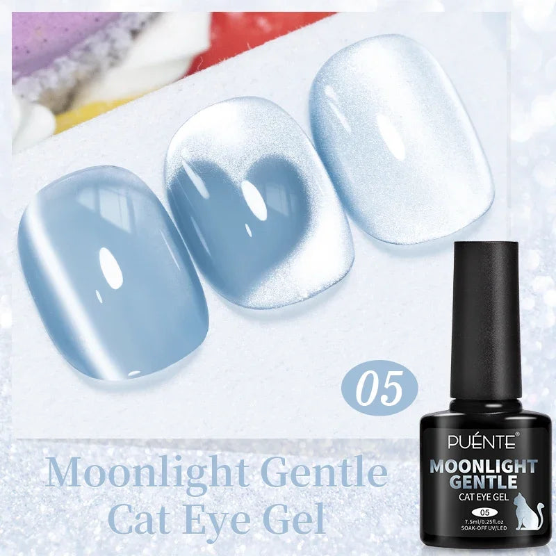 7.5ML Black Cat Eye Magnetic Glitter Gel Nail Polish Ultra-Bright Black Shine Long-Lasting Soak Off UV Nail Art Varnish Manicure