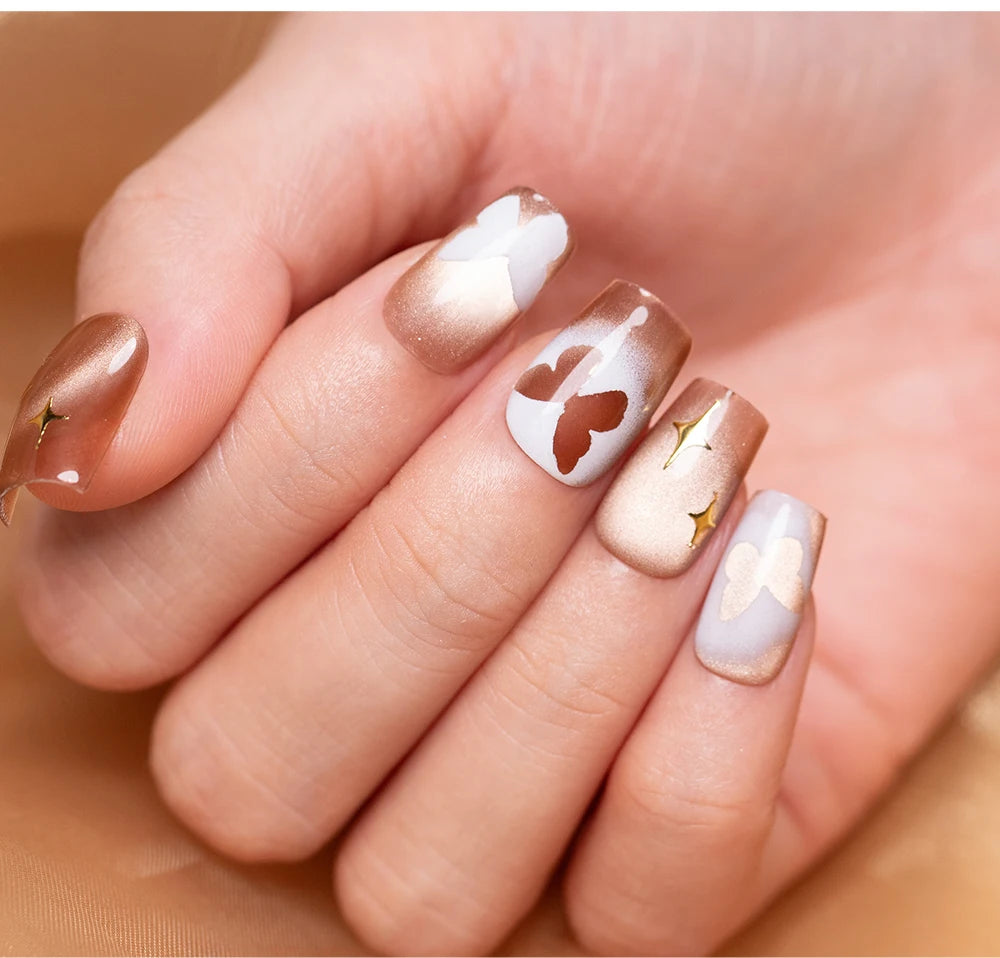 BOZLIN 7.5ML Amber Moonlight Cat Magnetic Gel Nail Polish White Light Magnetic Nail Sparkling Glitter Semi Permanent Varnish