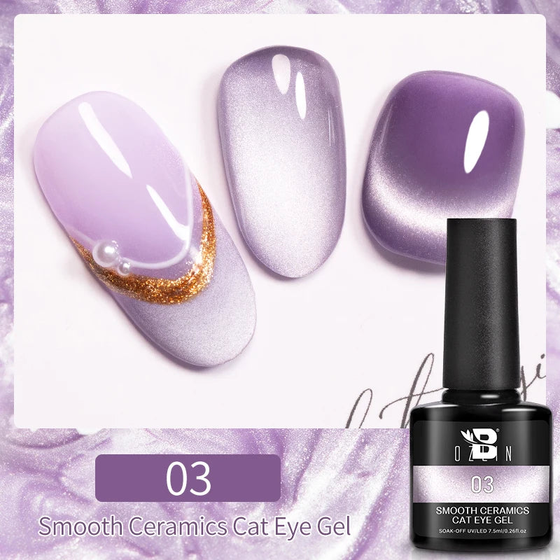 BOZLIN 7.5ML Amber Moonlight Cat Magnetic Gel Nail Polish White Light Magnetic Nail Sparkling Glitter Semi Permanent Varnish