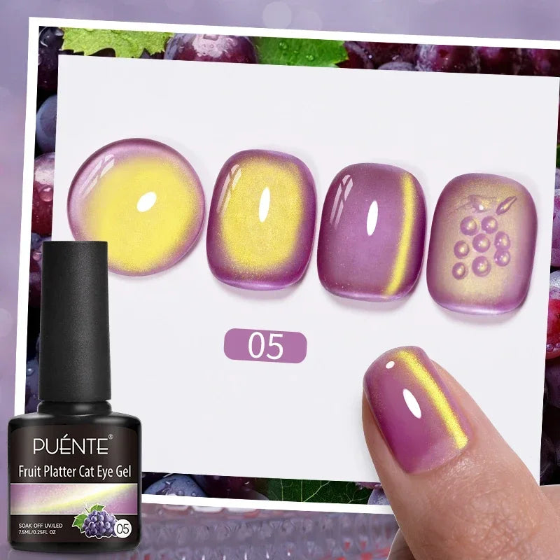 7.5ML Black Cat Eye Magnetic Glitter Gel Nail Polish Ultra-Bright Black Shine Long-Lasting Soak Off UV Nail Art Varnish Manicure