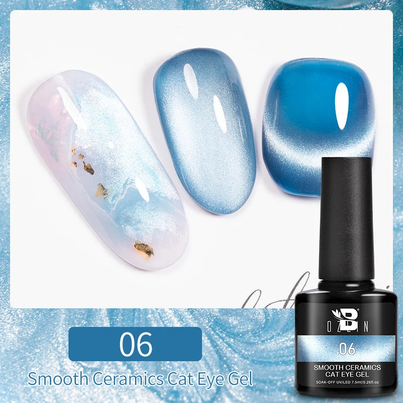 BOZLIN 7.5ML Amber Moonlight Cat Magnetic Gel Nail Polish White Light Magnetic Nail Sparkling Glitter Semi Permanent Varnish