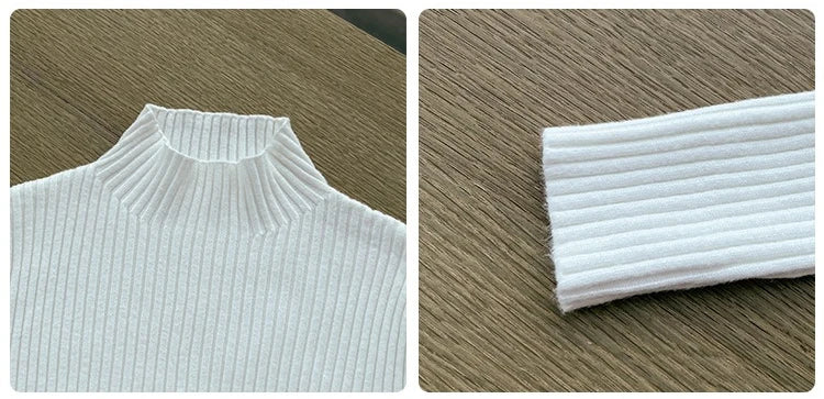 Women’s Korean Slim Turtleneck Sweater – Long Sleeve Casual Thick Knitted Pullover, Autumn/Winter Basic Top