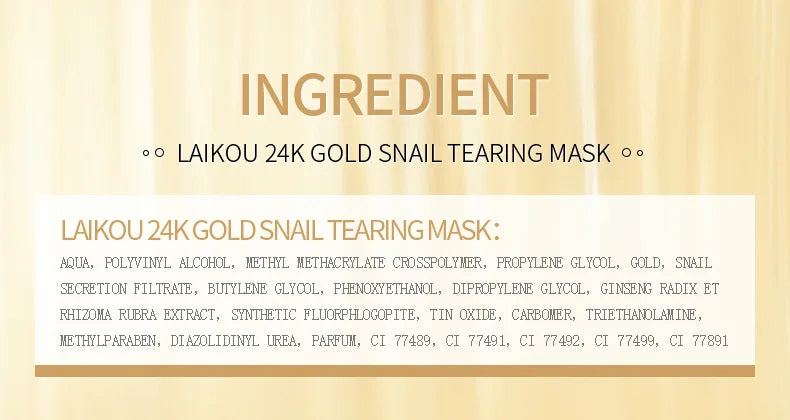 LAIKOU 50/80g 24K Gold Foil Snail Peel Mask Deep Cleansing Remove Blackheads Firming Skin Oil-Control Whitening Skin Care