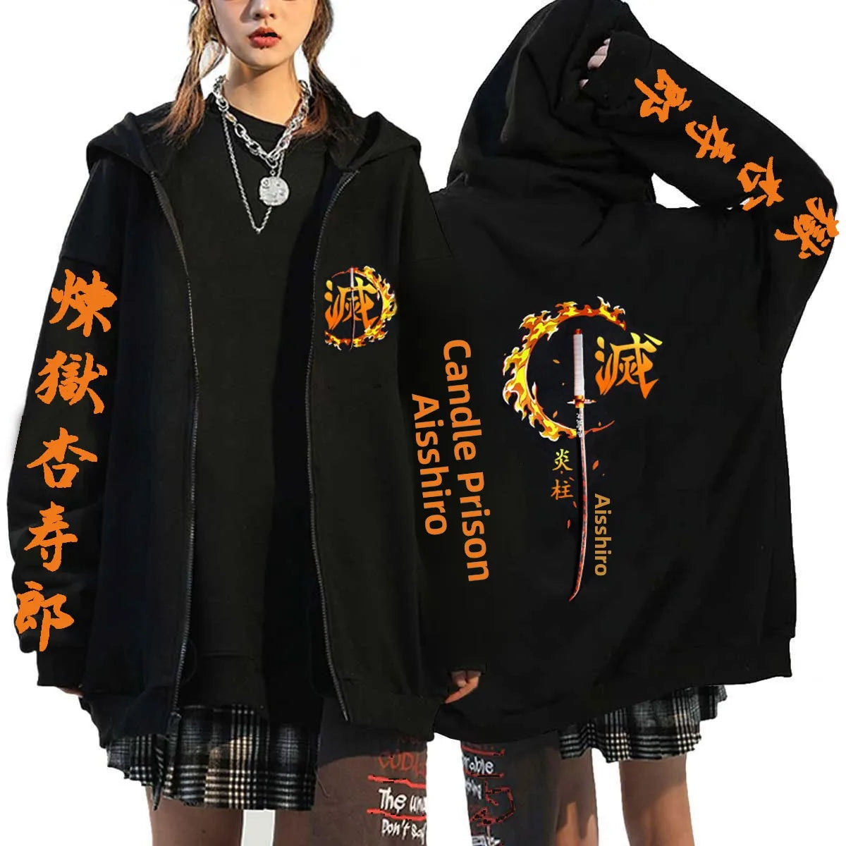 Fleece Lined Hoodie Unisex Autumn Winter Street Style Loose Fit Long Sleeve Printed Sweatshirt for Couples Cross-Border Fashion