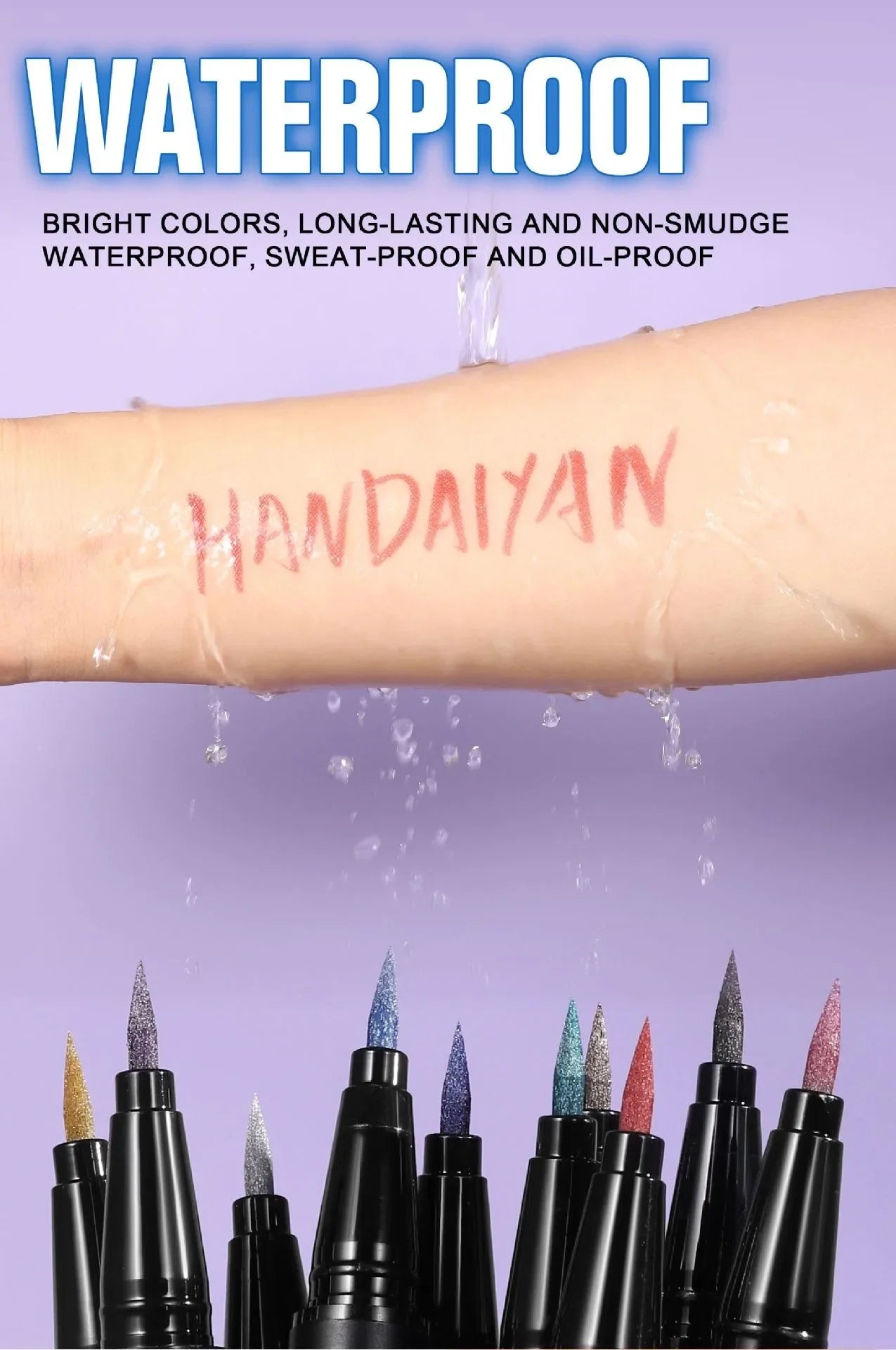 Pearlescent Eyeliner Stick Pen Glitter Eyes Shadow Waterproof Shimmer Eye Liner Pen Shiny High-gloss Cosmetics Beauty Make Up