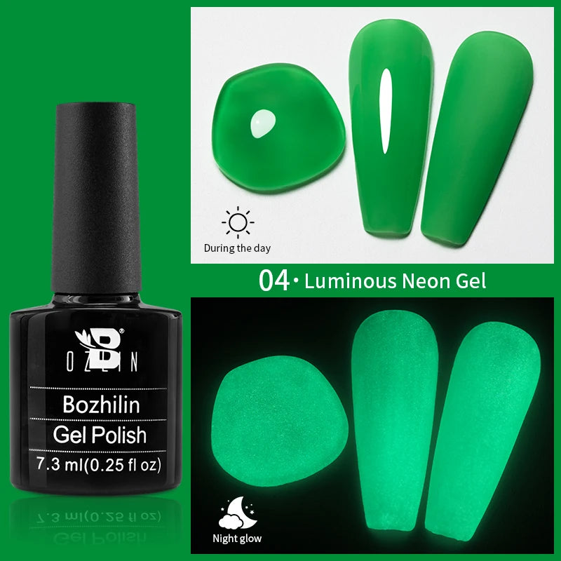 BOZLIN 7.5ML Amber Moonlight Cat Magnetic Gel Nail Polish White Light Magnetic Nail Sparkling Glitter Semi Permanent Varnish