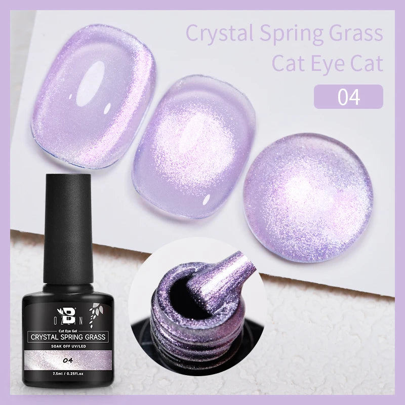 BOZLIN 7.5ML Amber Moonlight Cat Magnetic Gel Nail Polish White Light Magnetic Nail Sparkling Glitter Semi Permanent Varnish