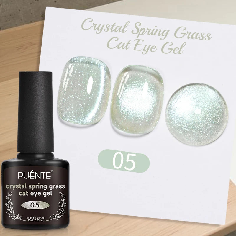 7.5ML Black Cat Eye Magnetic Glitter Gel Nail Polish Ultra-Bright Black Shine Long-Lasting Soak Off UV Nail Art Varnish Manicure