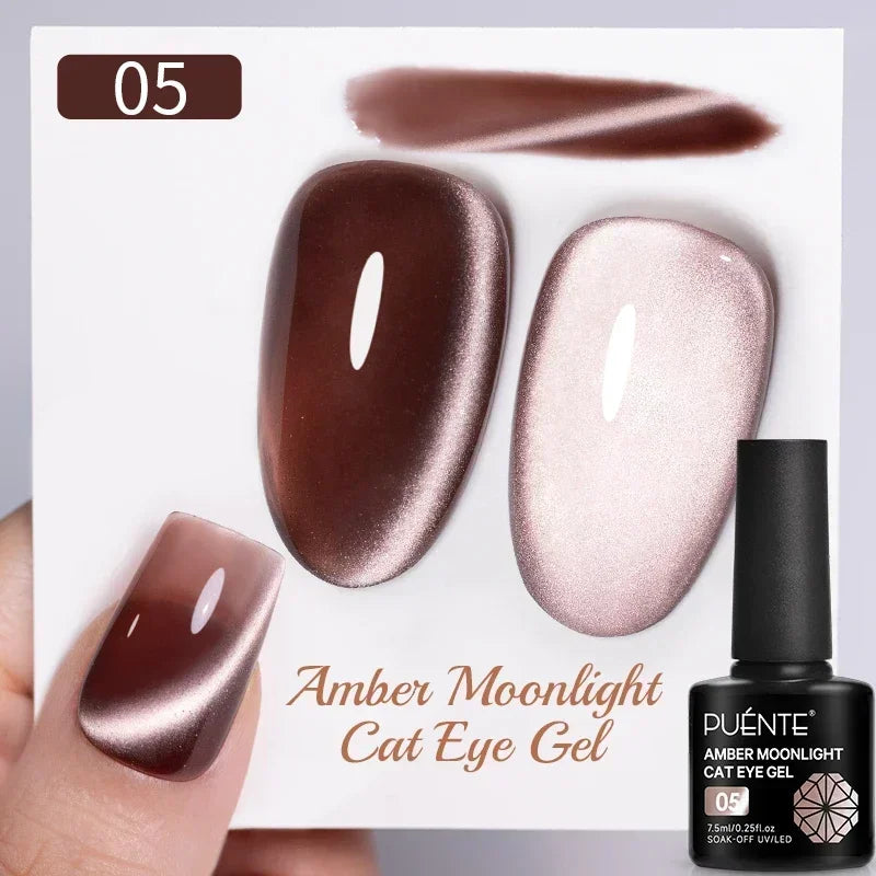 7.5ML Black Cat Eye Magnetic Glitter Gel Nail Polish Ultra-Bright Black Shine Long-Lasting Soak Off UV Nail Art Varnish Manicure