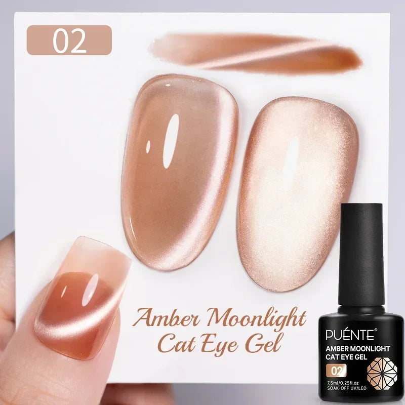 7.5ML Black Cat Eye Magnetic Glitter Gel Nail Polish Ultra-Bright Black Shine Long-Lasting Soak Off UV Nail Art Varnish Manicure