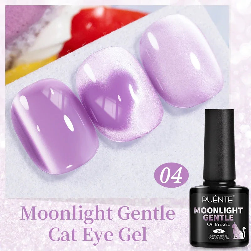 7.5ML Black Cat Eye Magnetic Glitter Gel Nail Polish Ultra-Bright Black Shine Long-Lasting Soak Off UV Nail Art Varnish Manicure