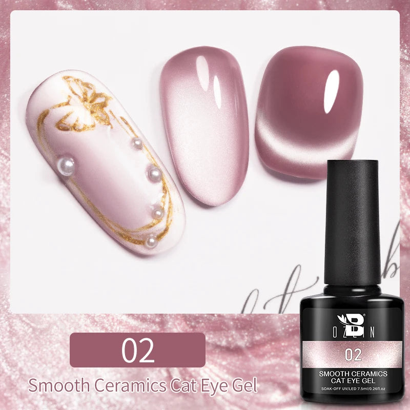 BOZLIN 7.5ML Amber Moonlight Cat Magnetic Gel Nail Polish White Light Magnetic Nail Sparkling Glitter Semi Permanent Varnish