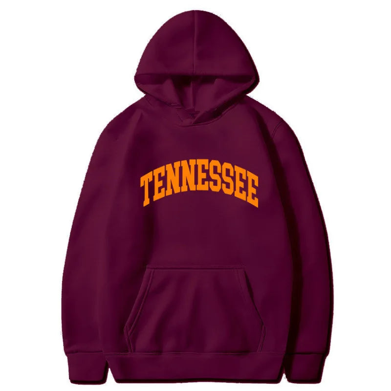 New Tennessee Autumn Winter Hoodie Unisex round Neck Pullover Sweatshirt Street Style Loose Fit Long Sleeve Polyester Fiber