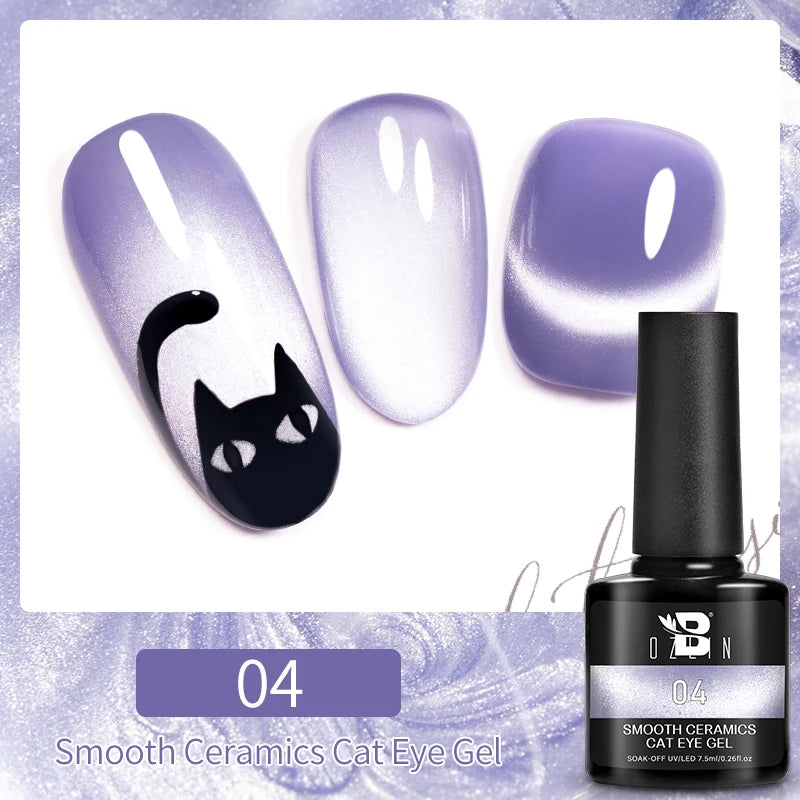 BOZLIN 7.5ML Amber Moonlight Cat Magnetic Gel Nail Polish White Light Magnetic Nail Sparkling Glitter Semi Permanent Varnish