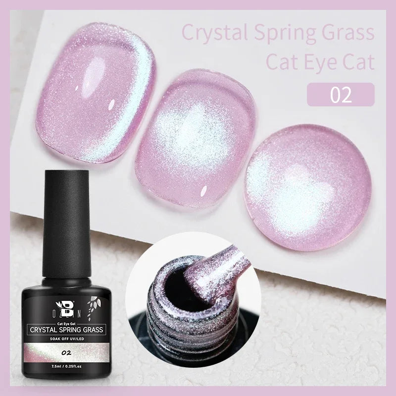 BOZLIN 7.5ML Amber Moonlight Cat Magnetic Gel Nail Polish White Light Magnetic Nail Sparkling Glitter Semi Permanent Varnish