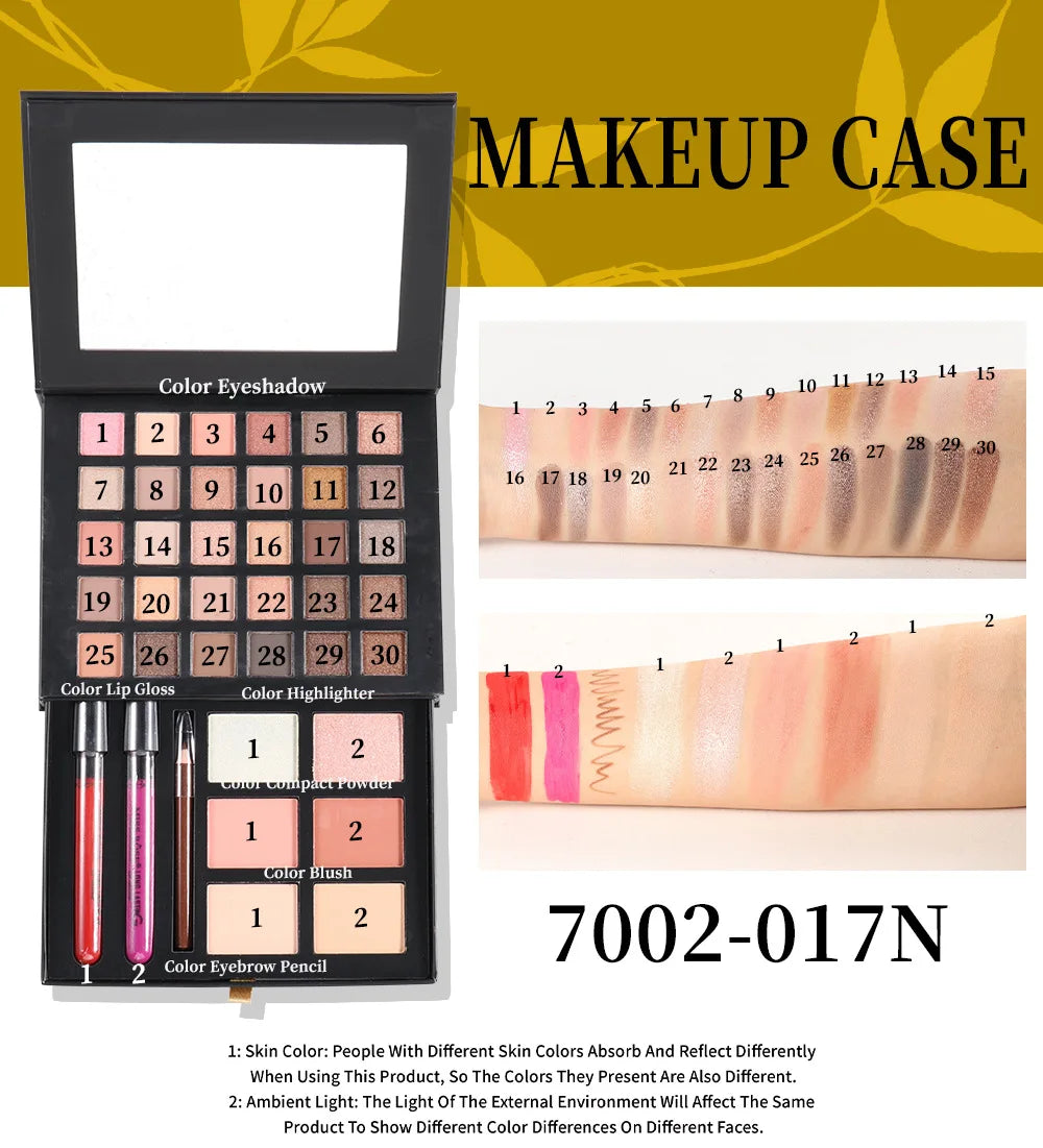 MISS ROSE All In One Makeup Kit for Women Full Set Make up Gift Set Face Primer Contour Eyeshadow Brushe Multi-Purposes Kits Box