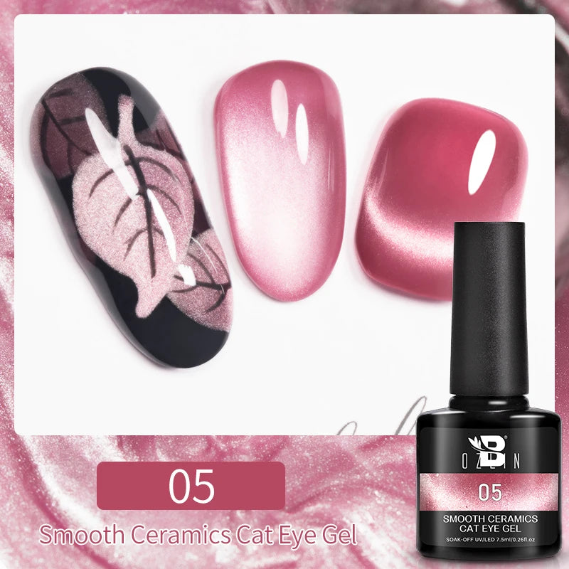 BOZLIN 7.5ML Amber Moonlight Cat Magnetic Gel Nail Polish White Light Magnetic Nail Sparkling Glitter Semi Permanent Varnish