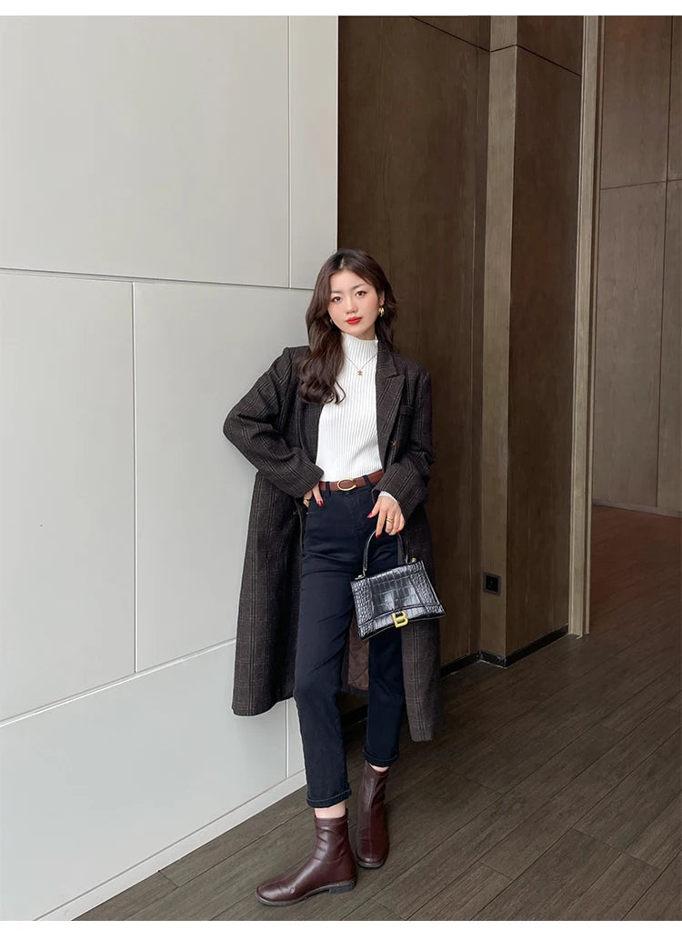 Women’s Korean Slim Turtleneck Sweater – Long Sleeve Casual Thick Knitted Pullover, Autumn/Winter Basic Top