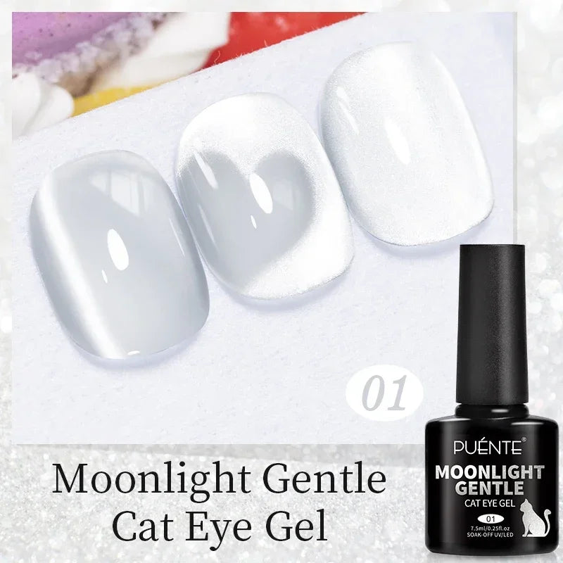 7.5ML Black Cat Eye Magnetic Glitter Gel Nail Polish Ultra-Bright Black Shine Long-Lasting Soak Off UV Nail Art Varnish Manicure