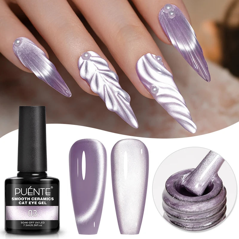 7.5ML Black Cat Eye Magnetic Glitter Gel Nail Polish Ultra-Bright Black Shine Long-Lasting Soak Off UV Nail Art Varnish Manicure