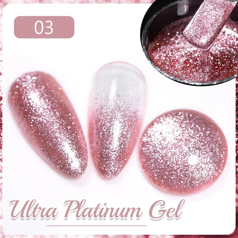 7.5ML Black Cat Eye Magnetic Glitter Gel Nail Polish Ultra-Bright Black Shine Long-Lasting Soak Off UV Nail Art Varnish Manicure