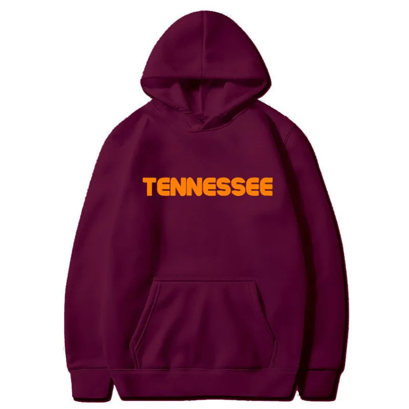 New Tennessee Autumn Winter Hoodie Unisex round Neck Pullover Sweatshirt Street Style Loose Fit Long Sleeve Polyester Fiber
