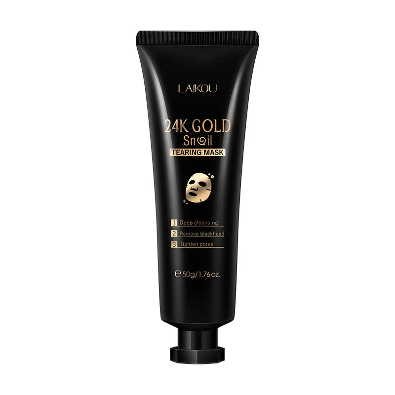 LAIKOU 50/80g 24K Gold Foil Snail Peel Mask Deep Cleansing Remove Blackheads Firming Skin Oil-Control Whitening Skin Care