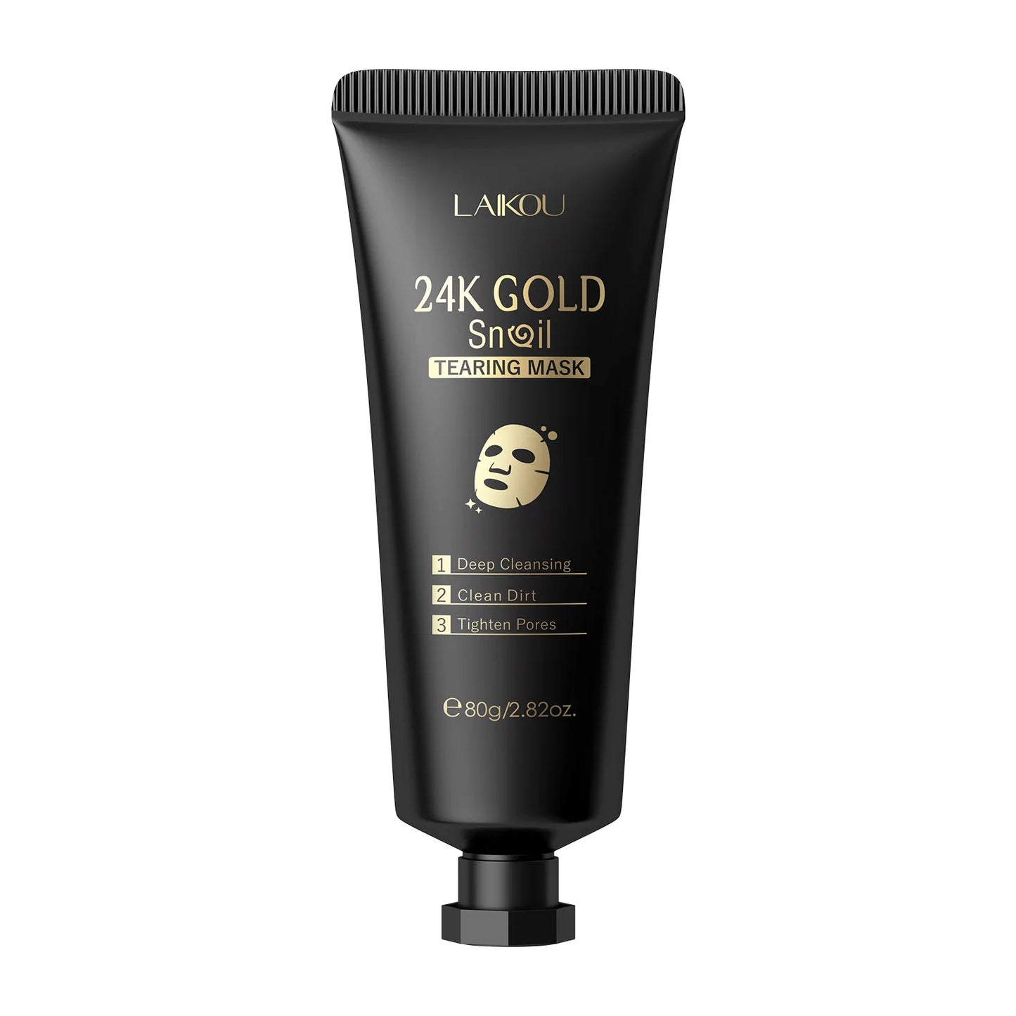 LAIKOU 50/80g 24K Gold Foil Snail Peel Mask Deep Cleansing Remove Blackheads Firming Skin Oil-Control Whitening Skin Care