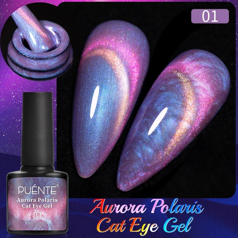 7.5ML Black Cat Eye Magnetic Glitter Gel Nail Polish Ultra-Bright Black Shine Long-Lasting Soak Off UV Nail Art Varnish Manicure