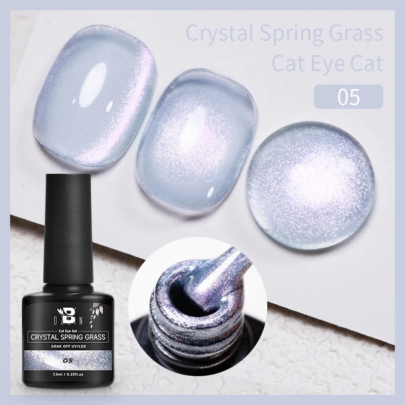 BOZLIN 7.5ML Amber Moonlight Cat Magnetic Gel Nail Polish White Light Magnetic Nail Sparkling Glitter Semi Permanent Varnish