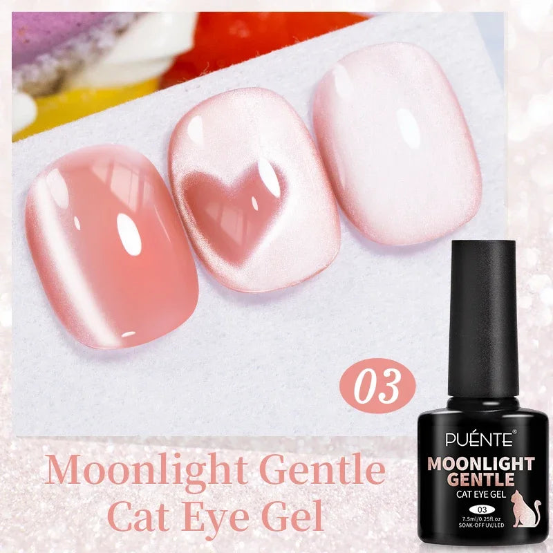 7.5ML Black Cat Eye Magnetic Glitter Gel Nail Polish Ultra-Bright Black Shine Long-Lasting Soak Off UV Nail Art Varnish Manicure