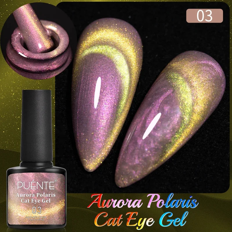 7.5ML Black Cat Eye Magnetic Glitter Gel Nail Polish Ultra-Bright Black Shine Long-Lasting Soak Off UV Nail Art Varnish Manicure