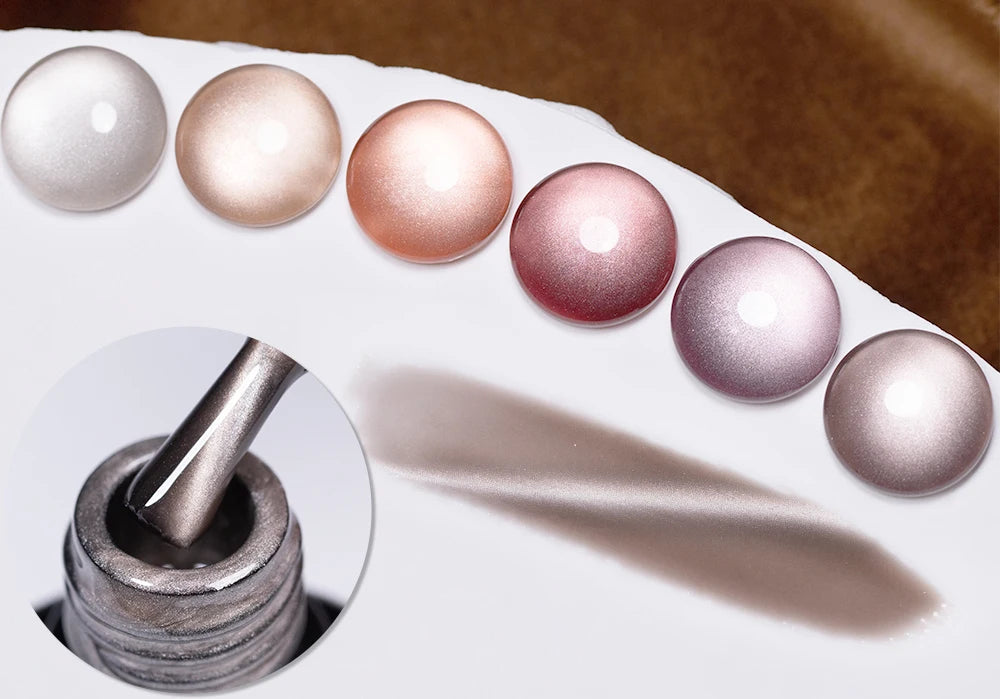 BOZLIN 7.5ML Amber Moonlight Cat Magnetic Gel Nail Polish White Light Magnetic Nail Sparkling Glitter Semi Permanent Varnish